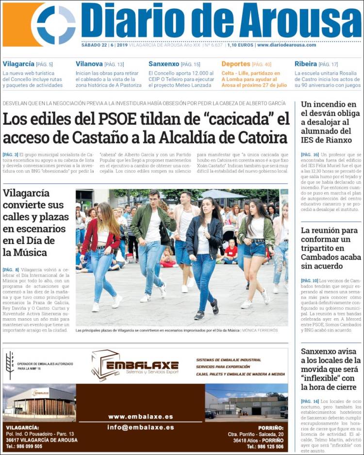 Portada de Diario de Arousa (Espa&ntilde;a)