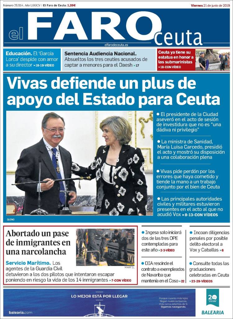 Portada de El Faro de Ceuta (Espa&ntilde;a)