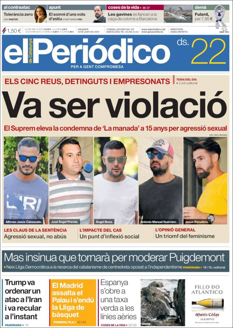Portada de El Periódico de Catalunya (Espa&ntilde;a)