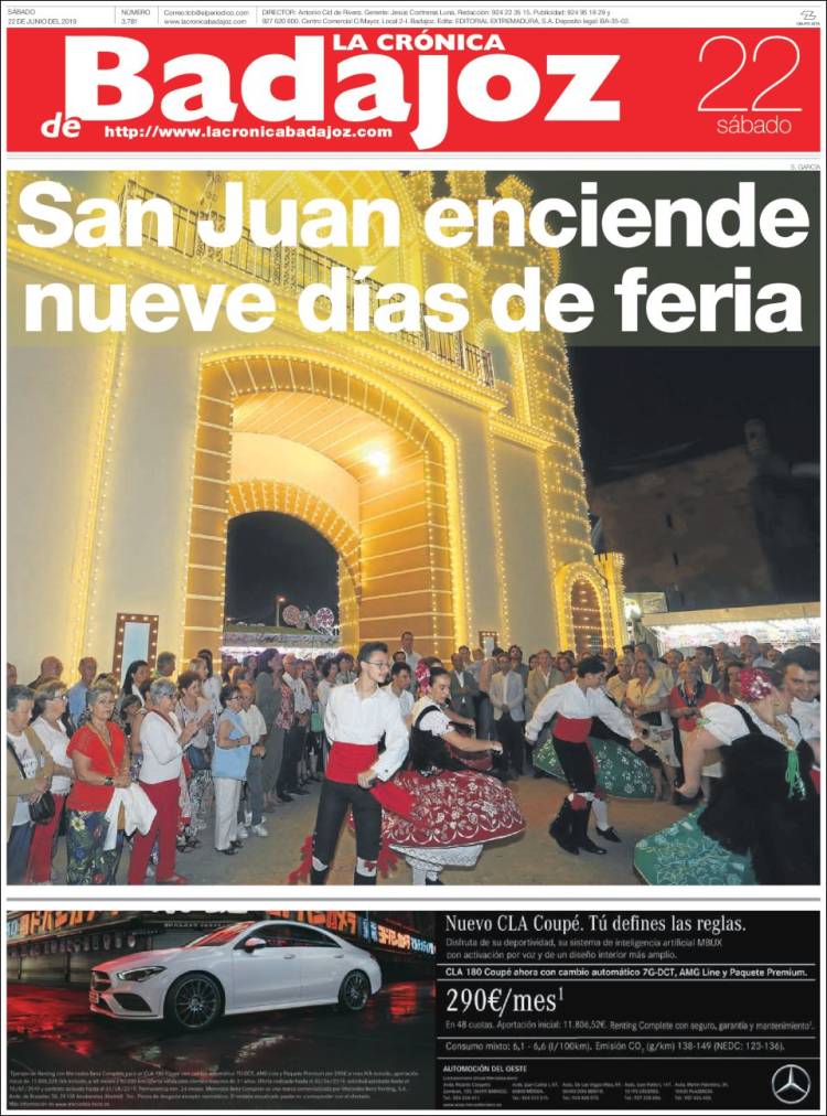 Portada de El Periódico de Extremadura (Espa&ntilde;a)