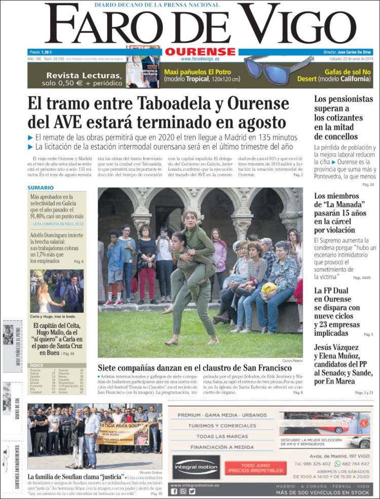 Portada de El Faro de Vigo - Ourense (Espa&ntilde;a)