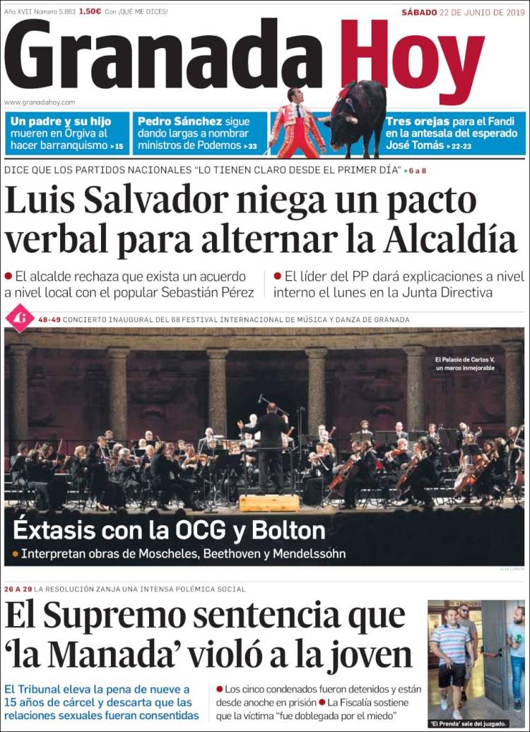Portada de Granada Hoy (Espa&ntilde;a)