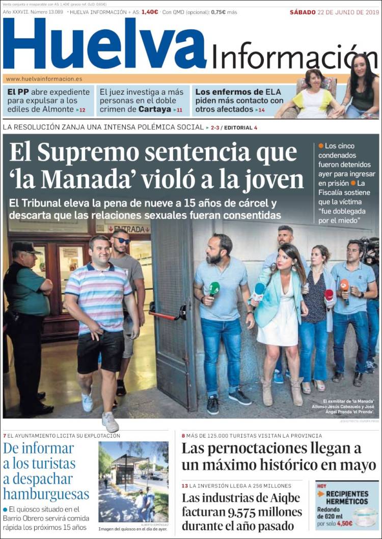 Portada de Huelva Información (Espa&ntilde;a)