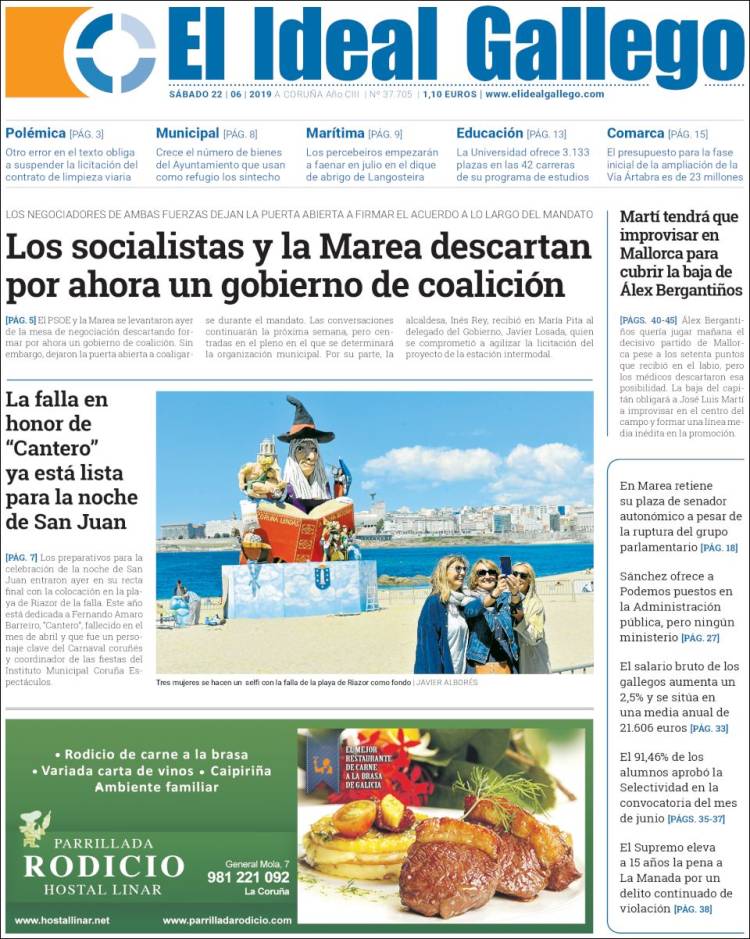 Portada de El Ideal Gallego (Espa&ntilde;a)