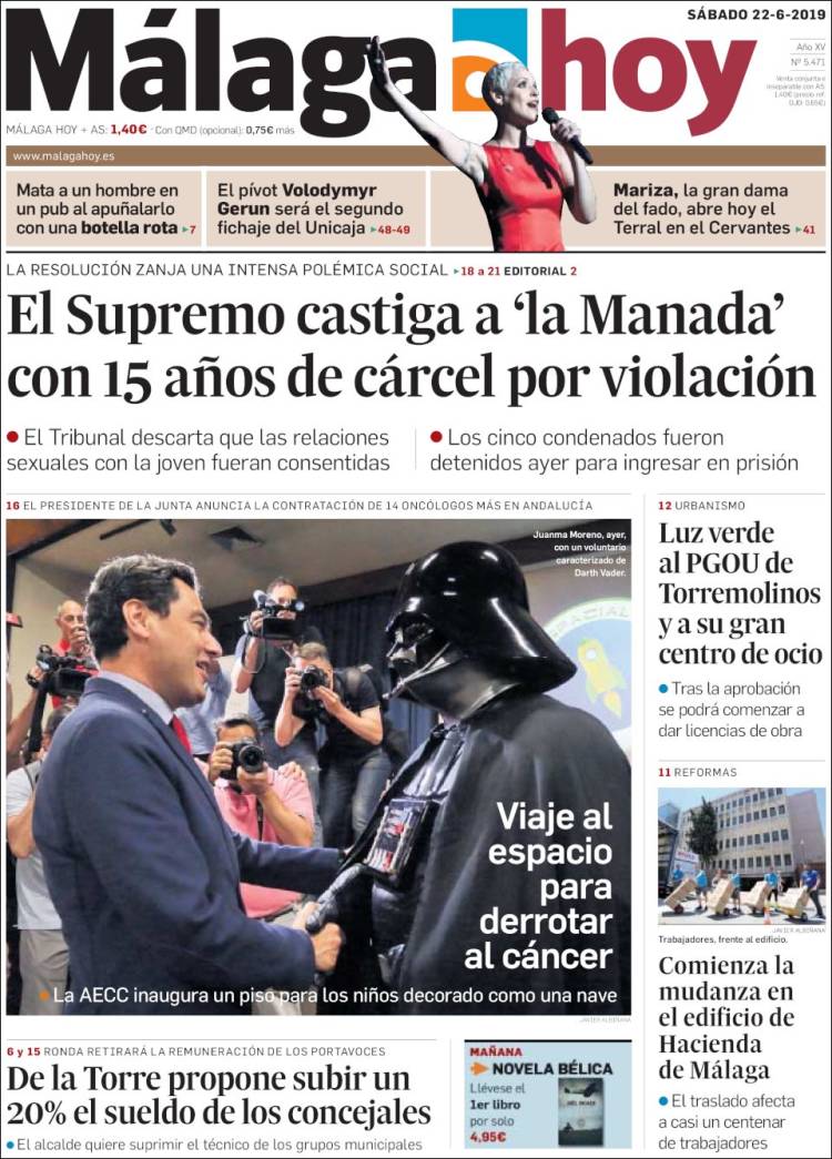 Portada de Málaga Hoy (Espa&ntilde;a)