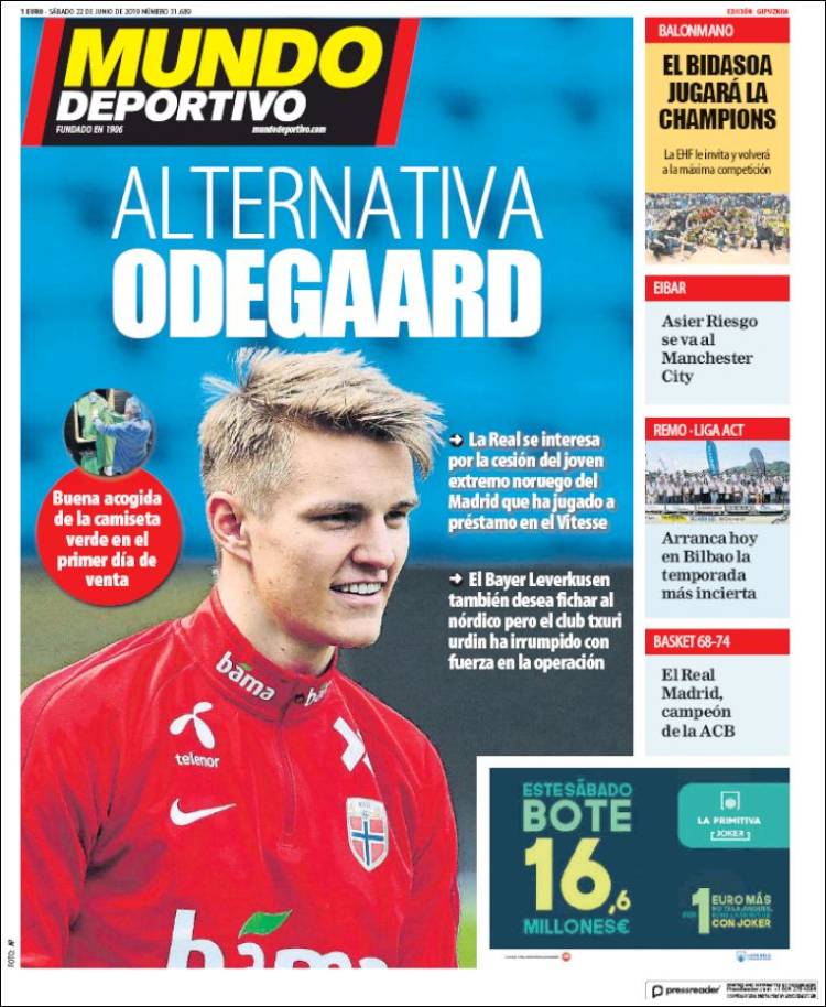 Portada de Mundo Deportivo Gipuzkoa (Espa&ntilde;a)