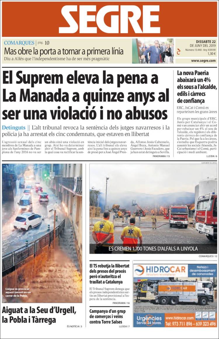 Portada de Segre (Espa&ntilde;a)
