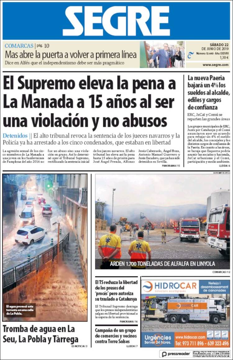 Portada de Segre  (Espa&ntilde;a)