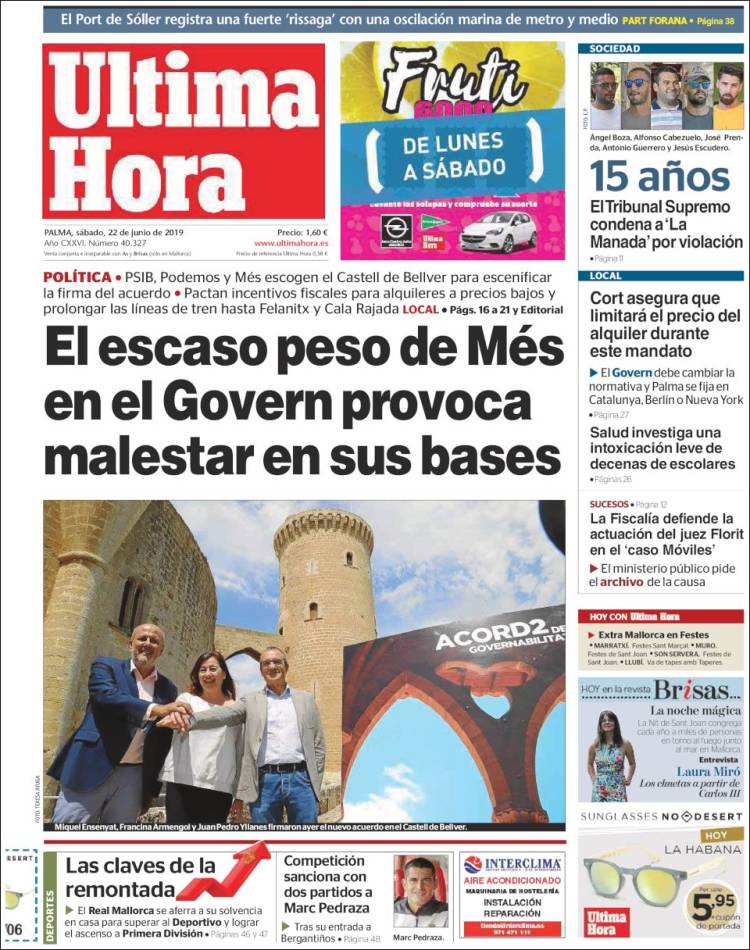 Portada de Última Hora (Espa&ntilde;a)