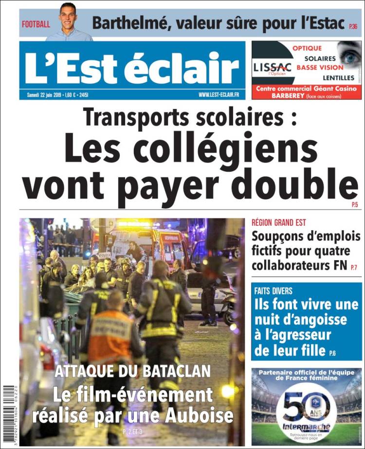 Portada de L'Est Eclair (France)