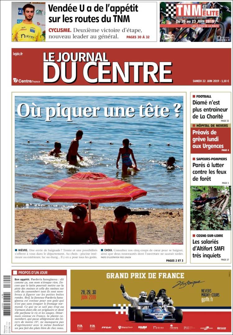 Portada de Le Journal du Centre (France)