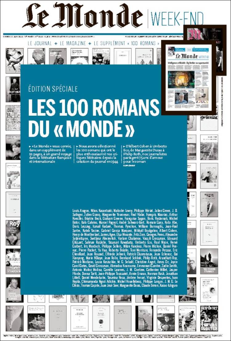 Portada de Le Monde (France)