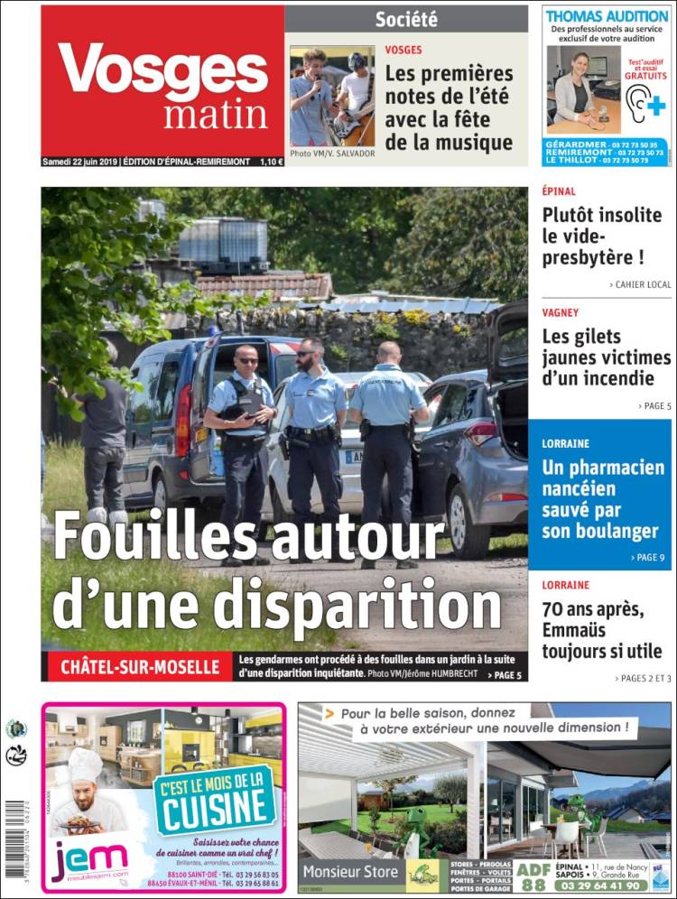 Portada de Vosges Matin (France)