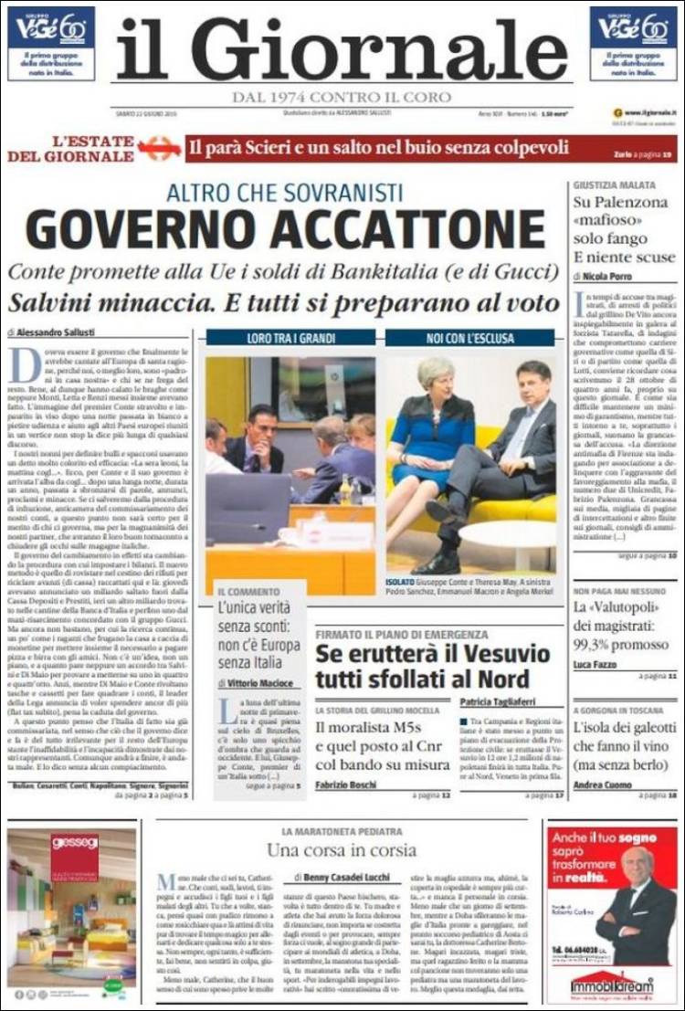 Portada de il Giornale (Italia)