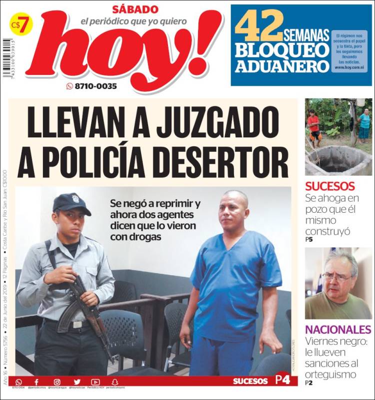 Portada de Hoy (Nicaragua)