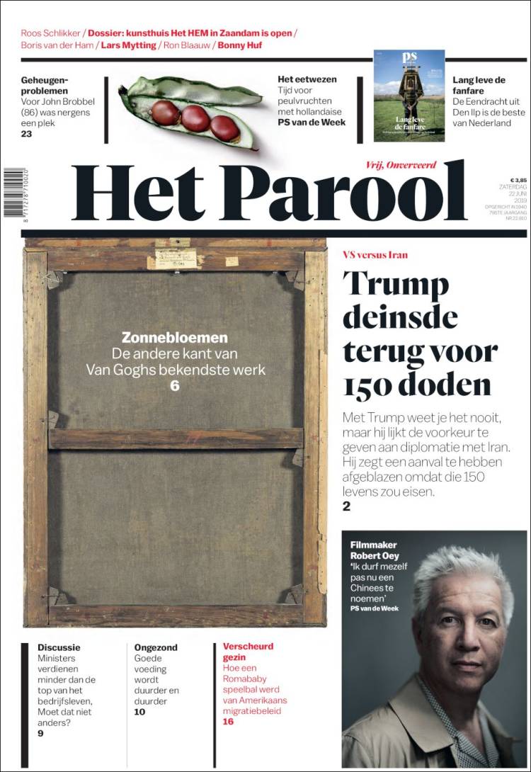 Portada de Het Parool (Pa&iacute;ses Bajos)