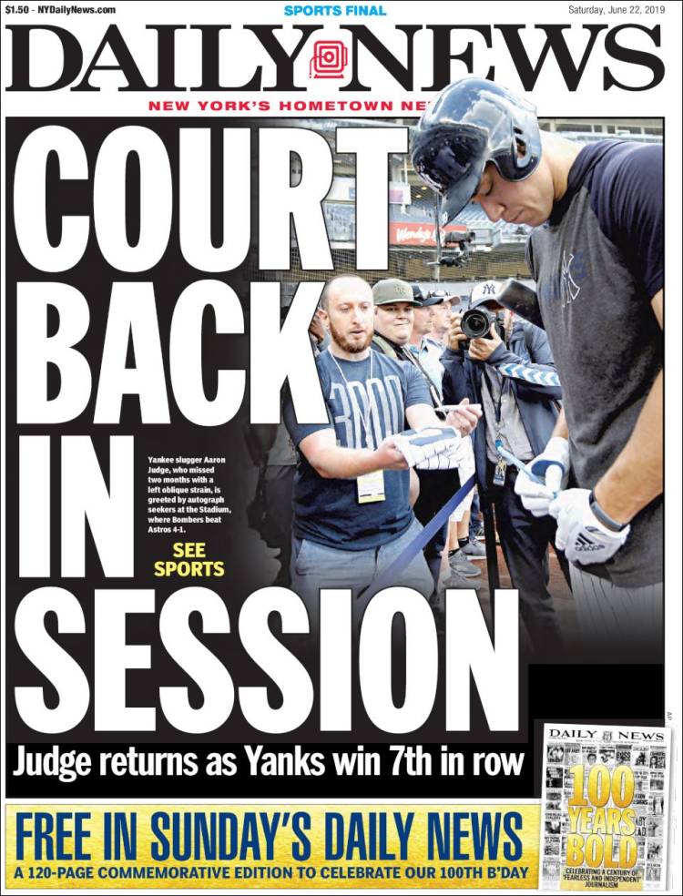 Portada de Daily News - New York (USA)