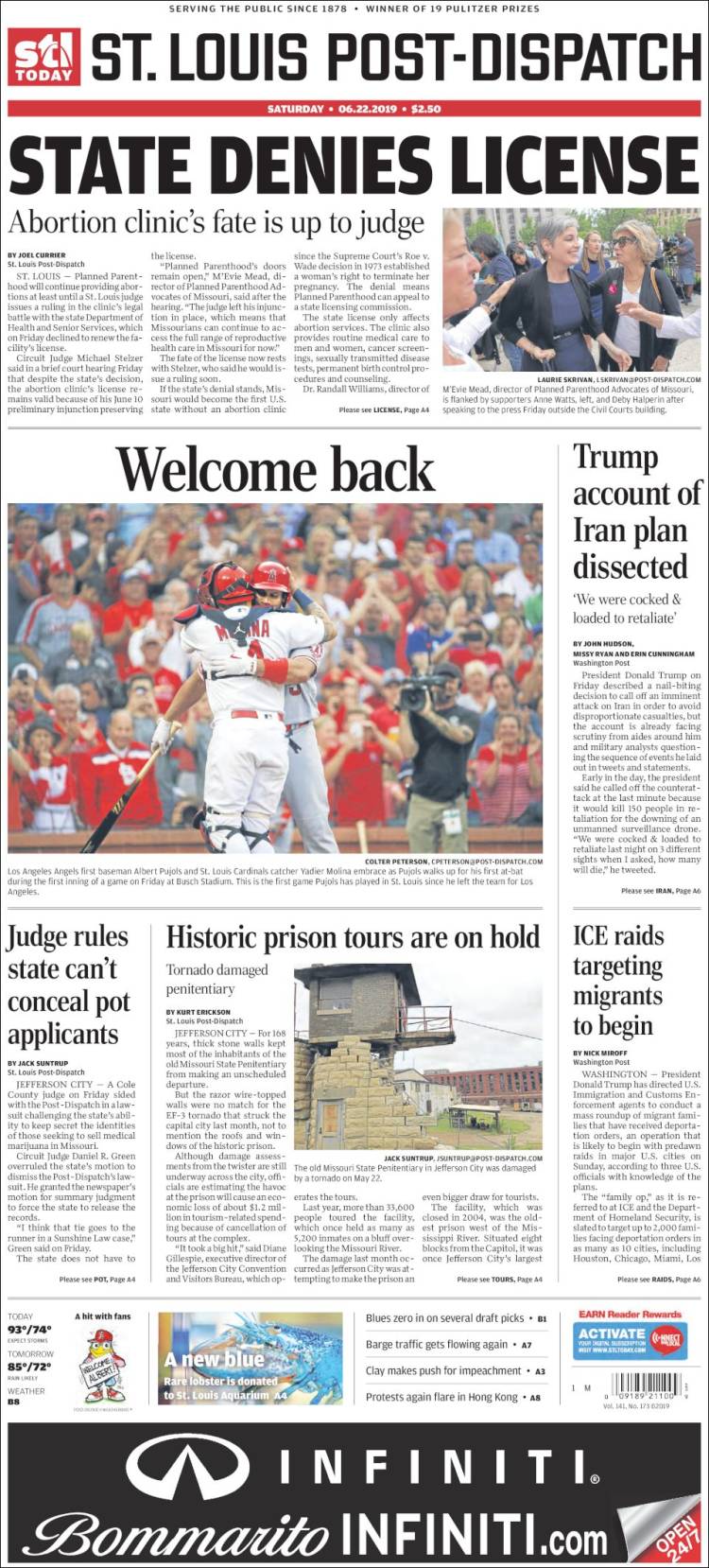 Portada de St. Louis Post-Dispatch (USA)