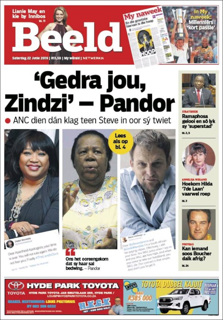 Portada de Beeld (Sud&aacute;frica)