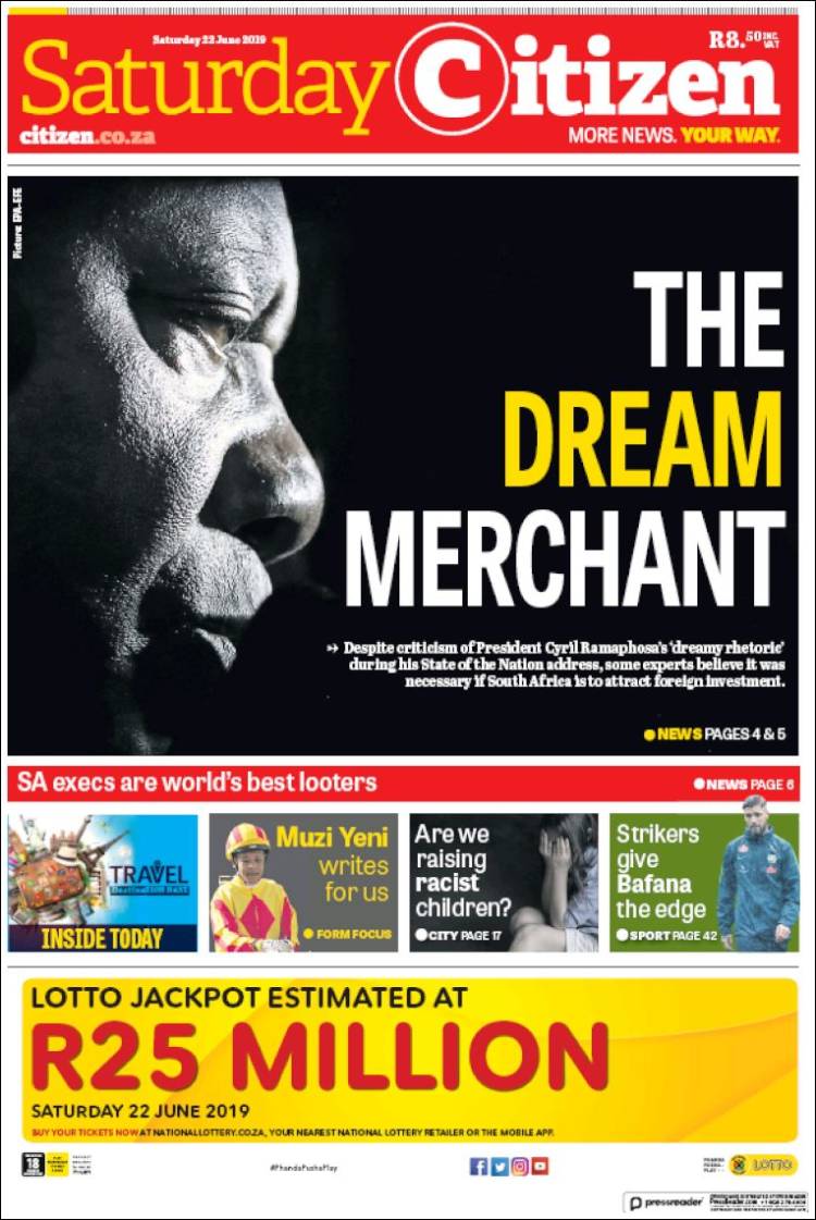 Portada de The Citizen (Sud&aacute;frica)