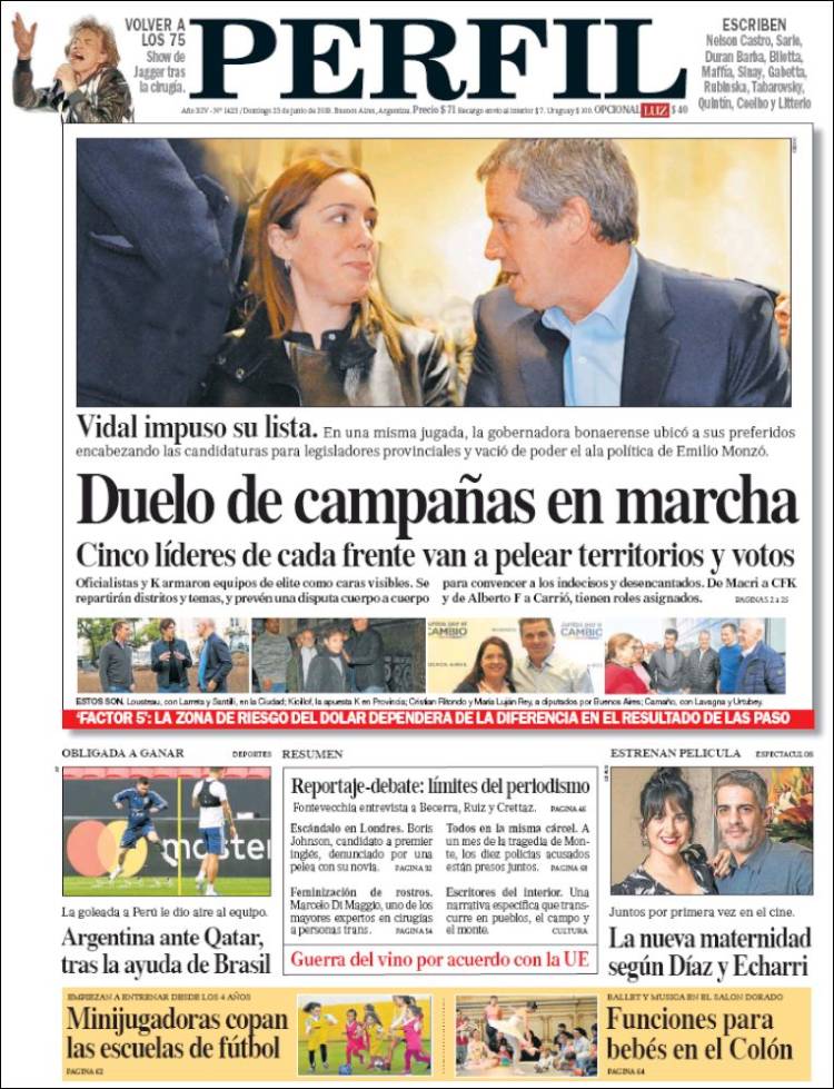 Portada de Diario Perfil (Argentina)