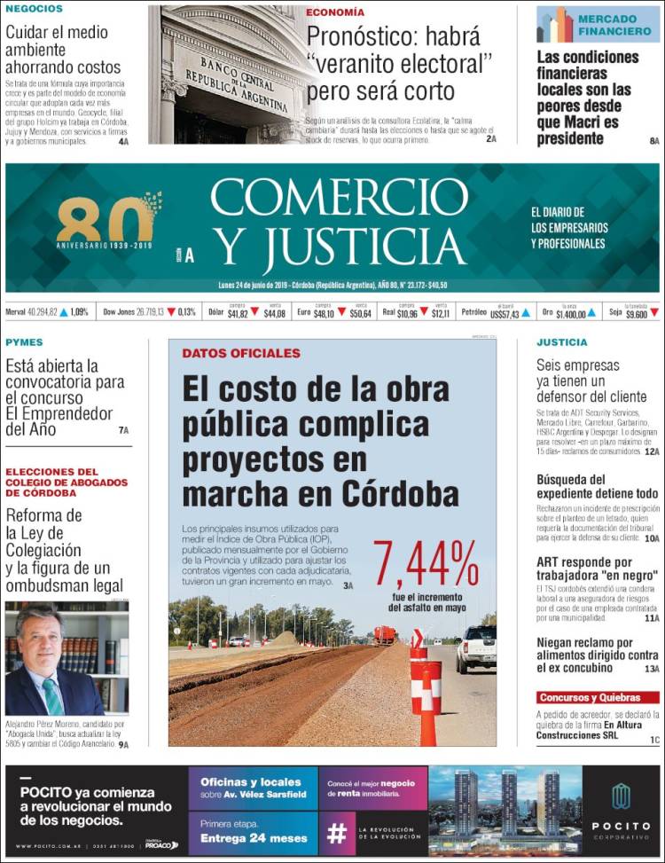 Portada de Comercio y Justicia (Argentina)