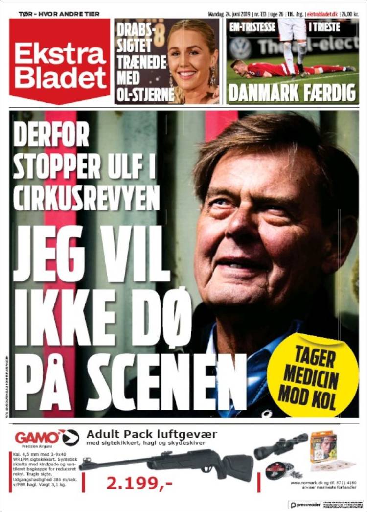 Portada de Ekstra Bladet (Dinamarca)
