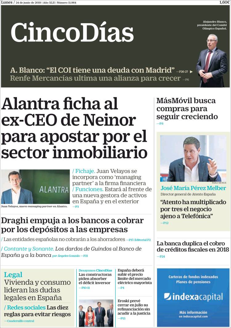 Portada de Cinco Días (Espa&ntilde;a)