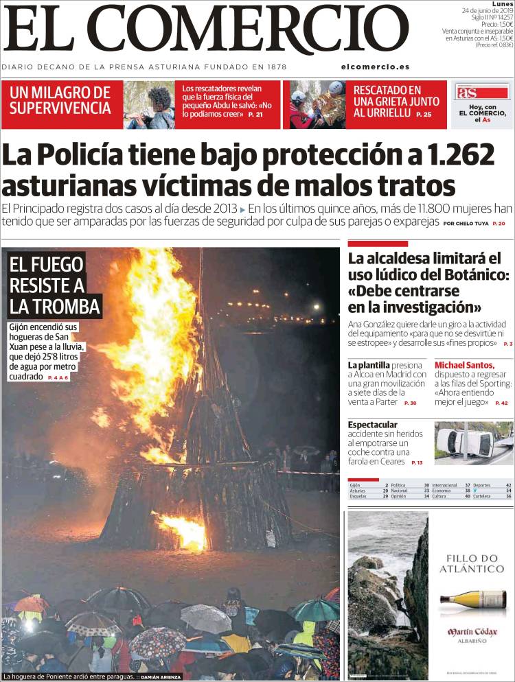 Portada de El Comercio - Gijón (Espa&ntilde;a)