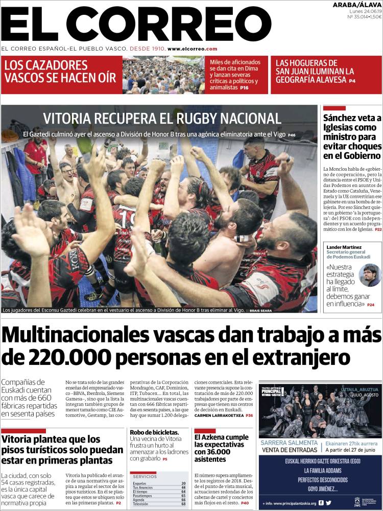 Portada de El Correo - Álava (Espa&ntilde;a)