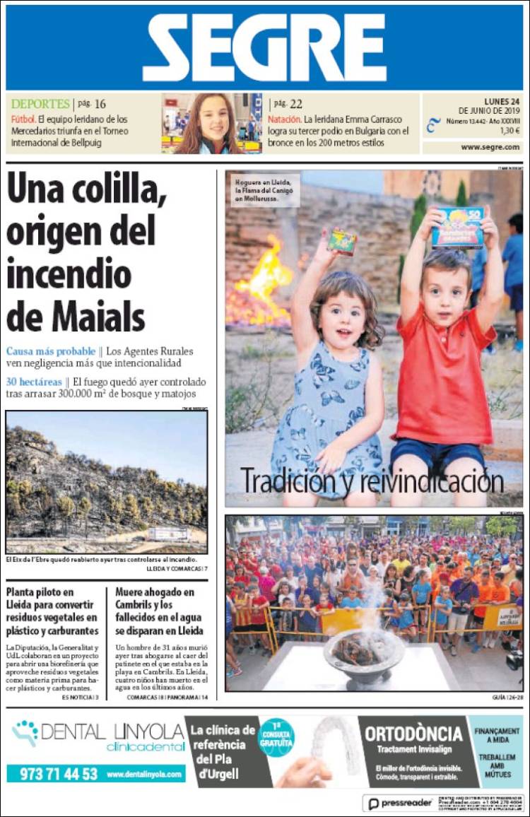 Portada de Segre  (Espa&ntilde;a)