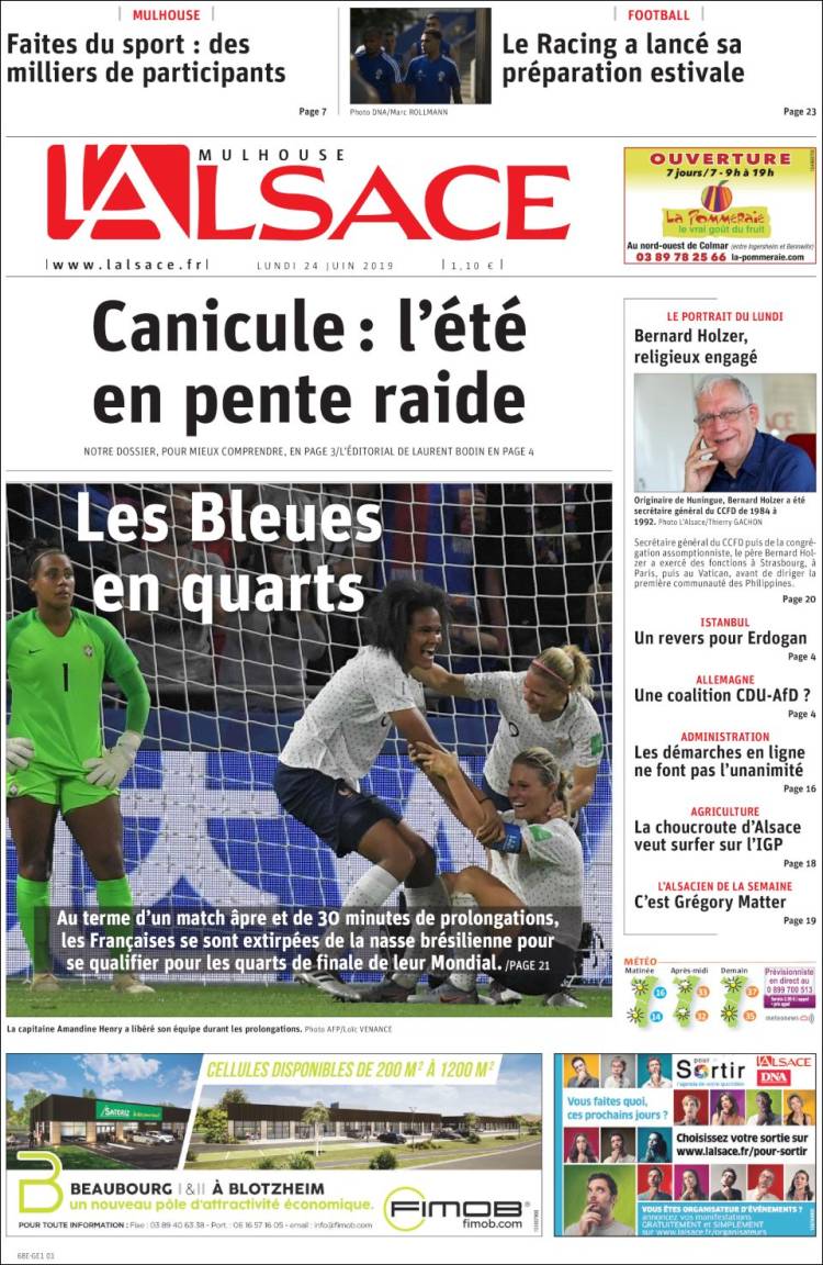 Portada de Journal L'Alsace (France)