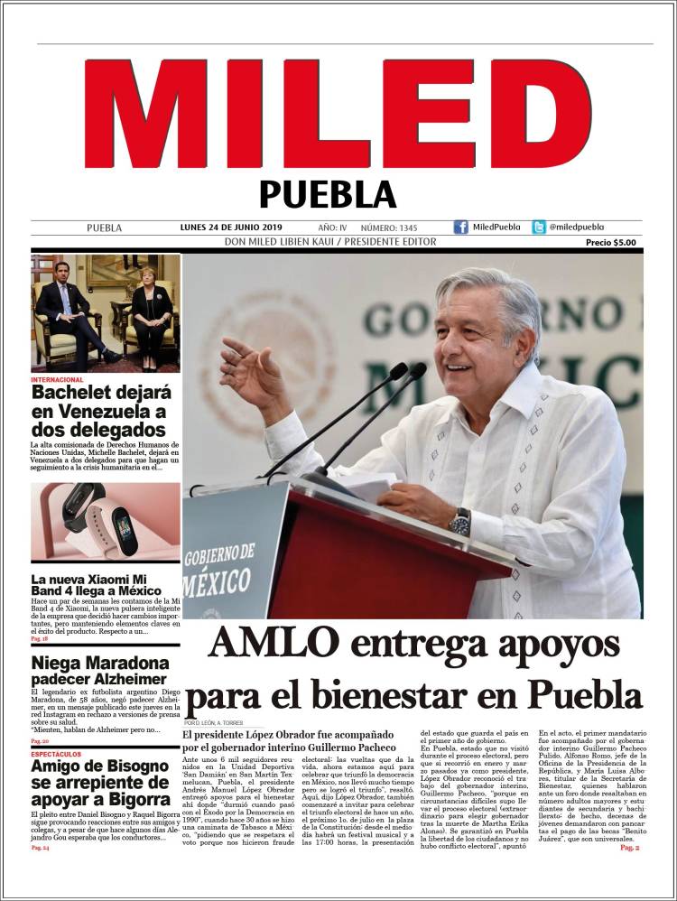 Portada de Miled - Puebla (M&eacute;xico)