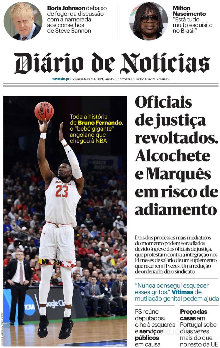 Portada de Diário de Noticias (Portugal)