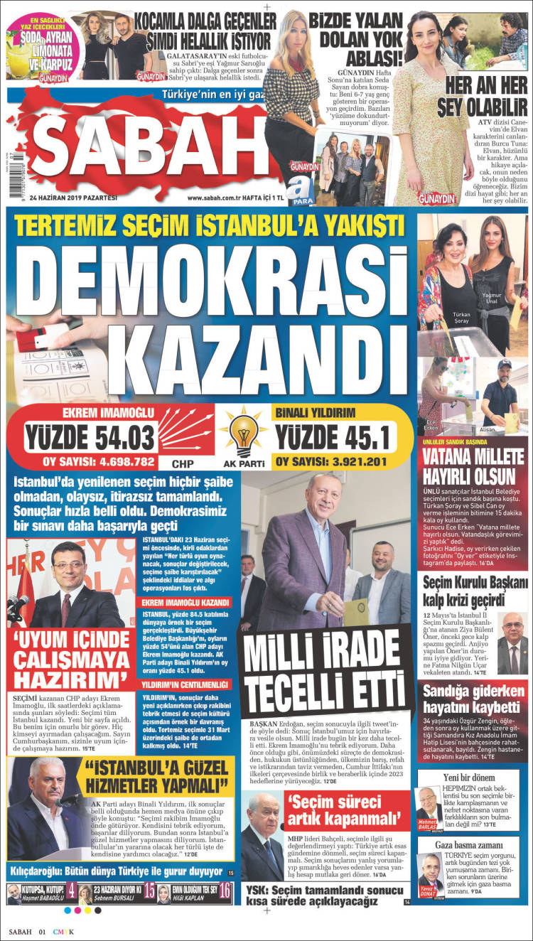 Portada de Sabah (Turqu&iacute;a)