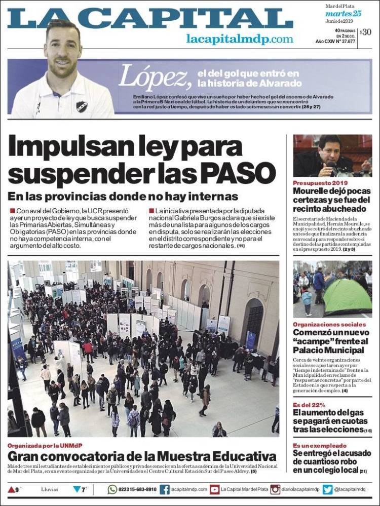 Portada de Diario La Capital - Mar del Plata (Argentina)