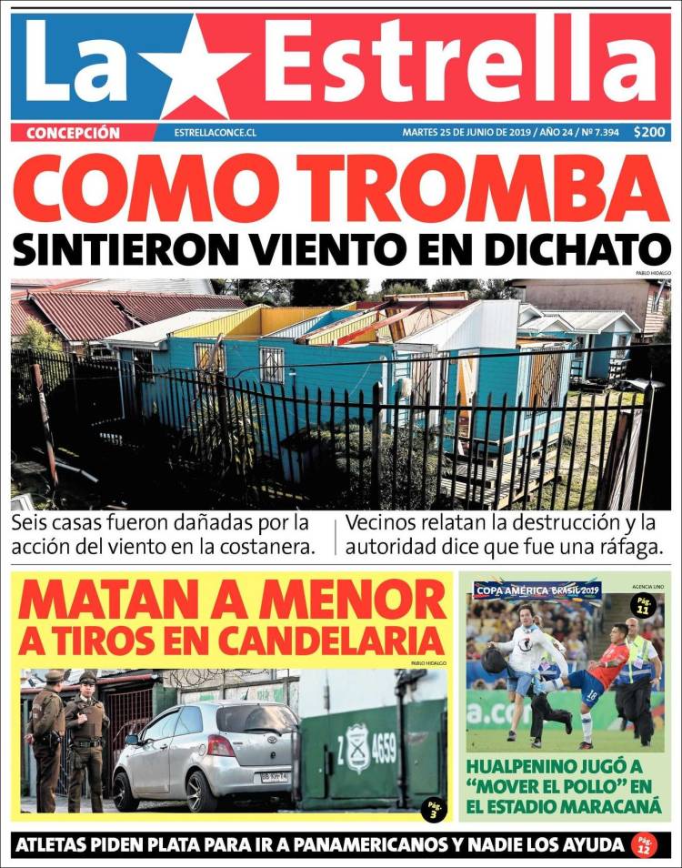 Portada de La Estrella de Concepción (Chile)