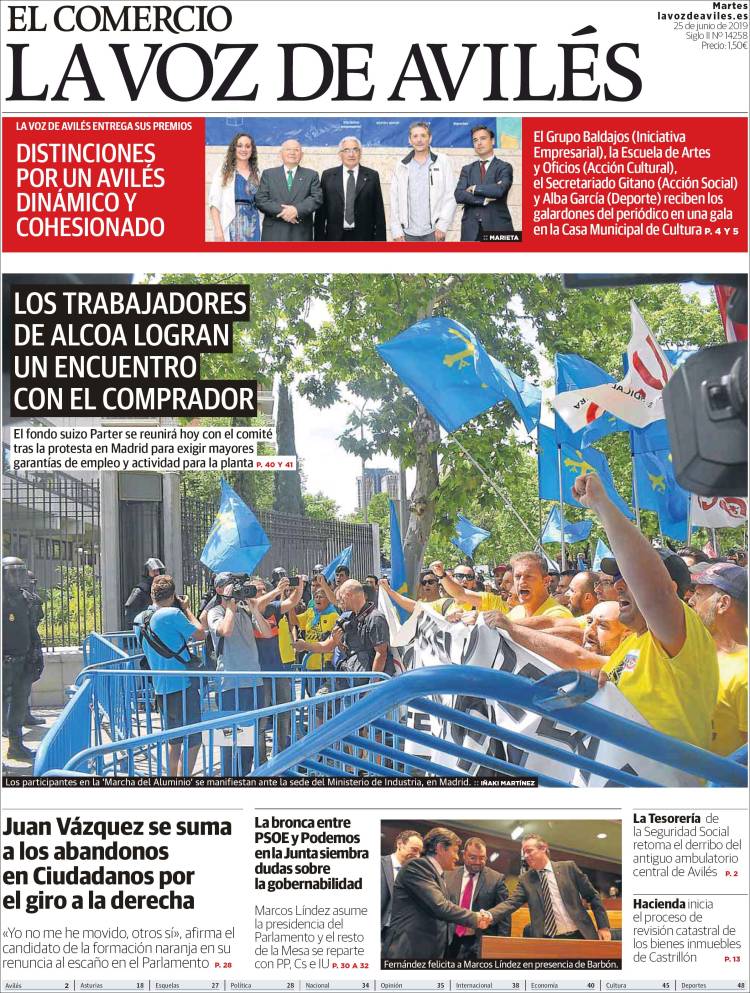 Portada de El Comercio - Avilés (Espa&ntilde;a)