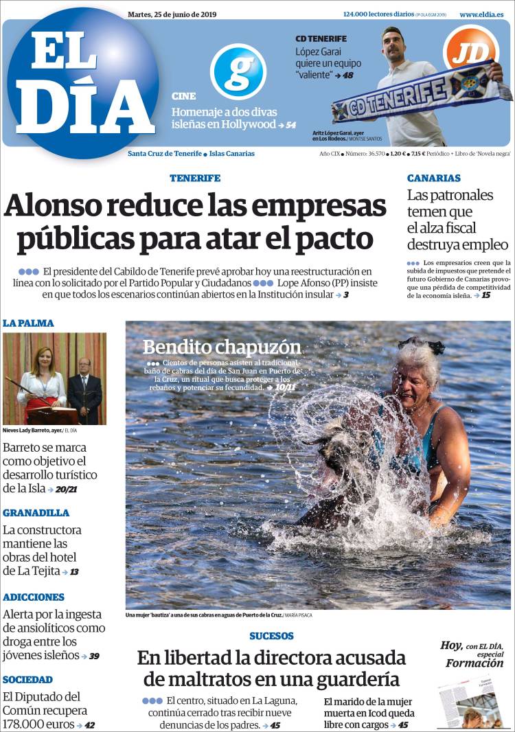 Portada de El Día (Espa&ntilde;a)