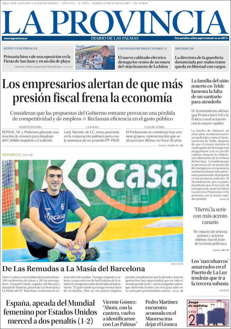 Portada de La Provincia (Espa&ntilde;a)