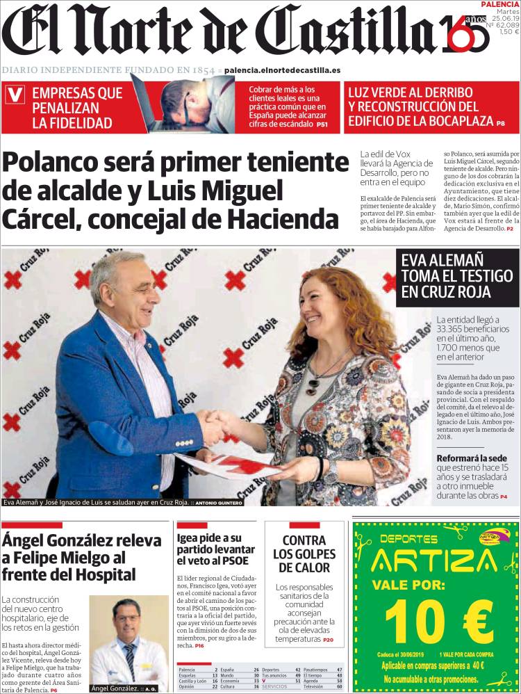 Portada de Norte de Castilla - Palencia (Espa&ntilde;a)