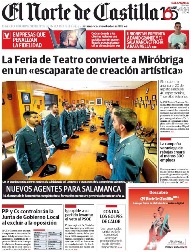 Portada de Norte de Castilla - Salamanca (Espa&ntilde;a)