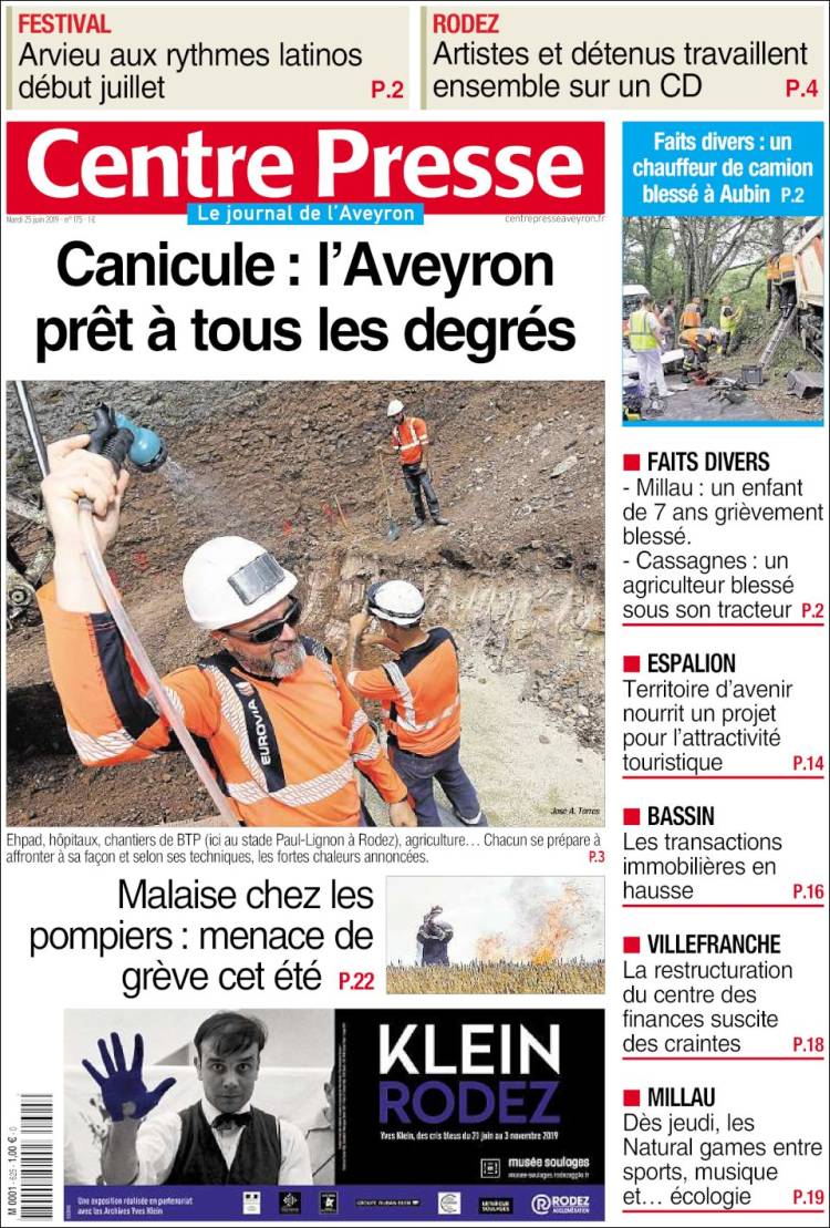 Portada de Centre Presse (Francia)