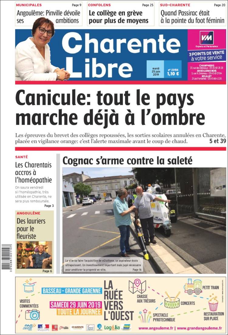 Portada de Charente Libre (Francia)