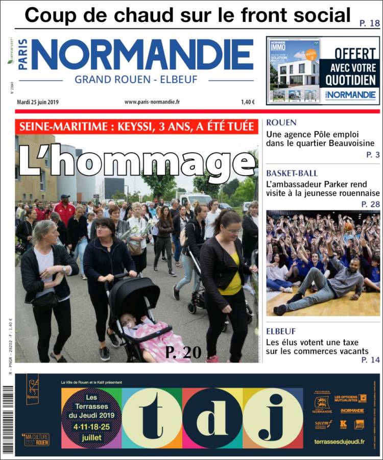 Portada de Paris Normandie (Francia)