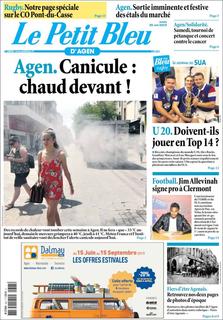 Portada de Le Petit Bleu (Francia)