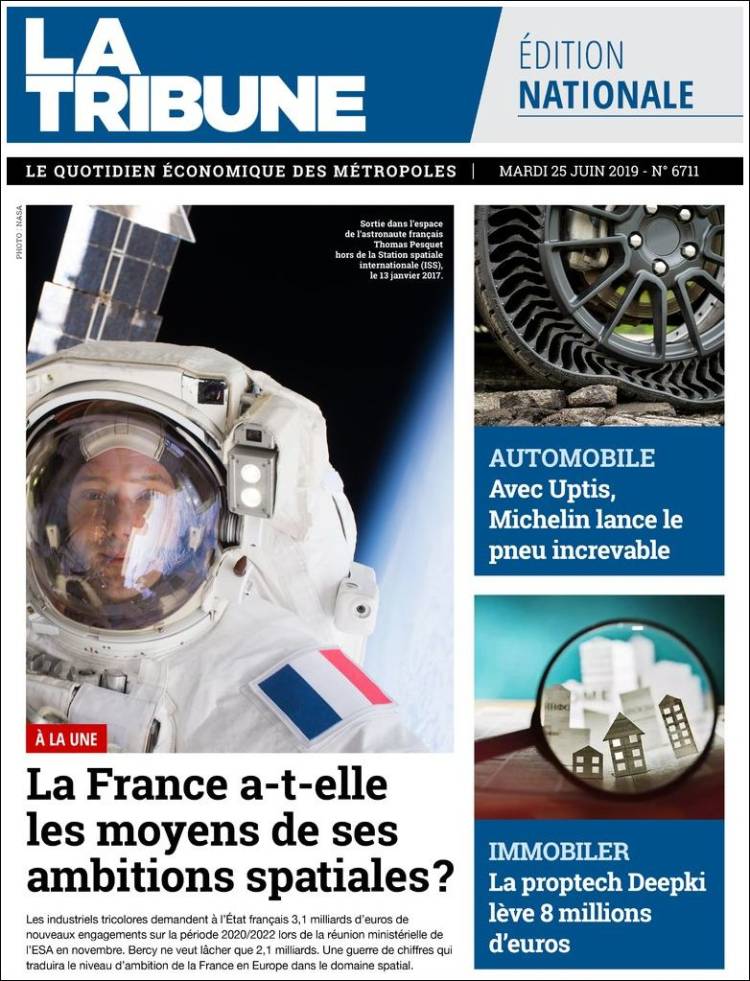 Portada de La Tribune (Francia)