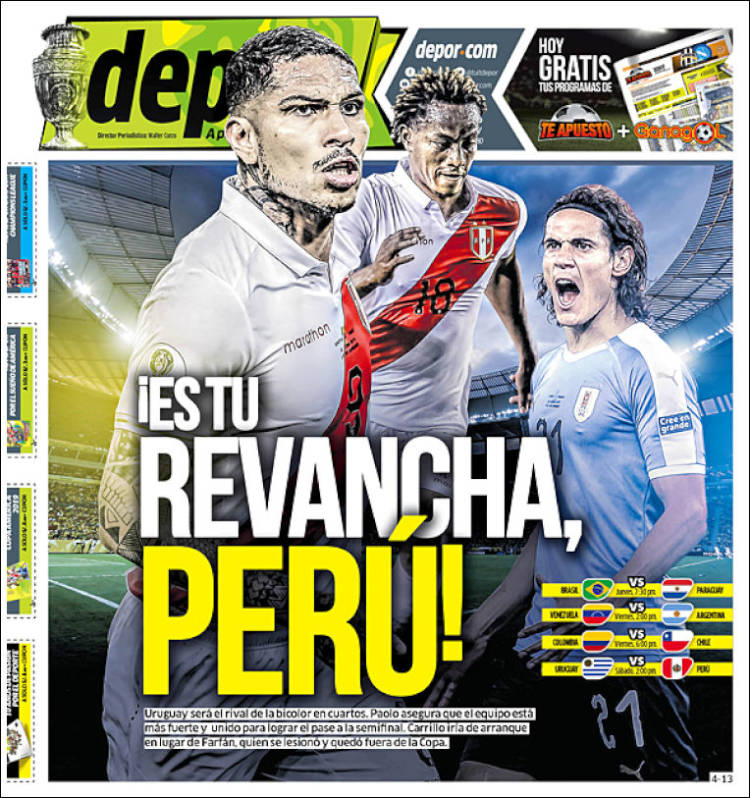 Portada de Depor (Per&uacute;)