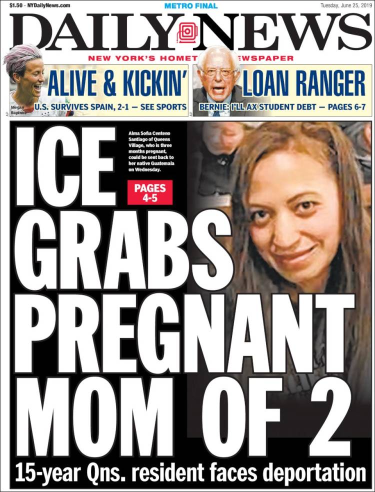 Portada de Daily News - New York (USA)