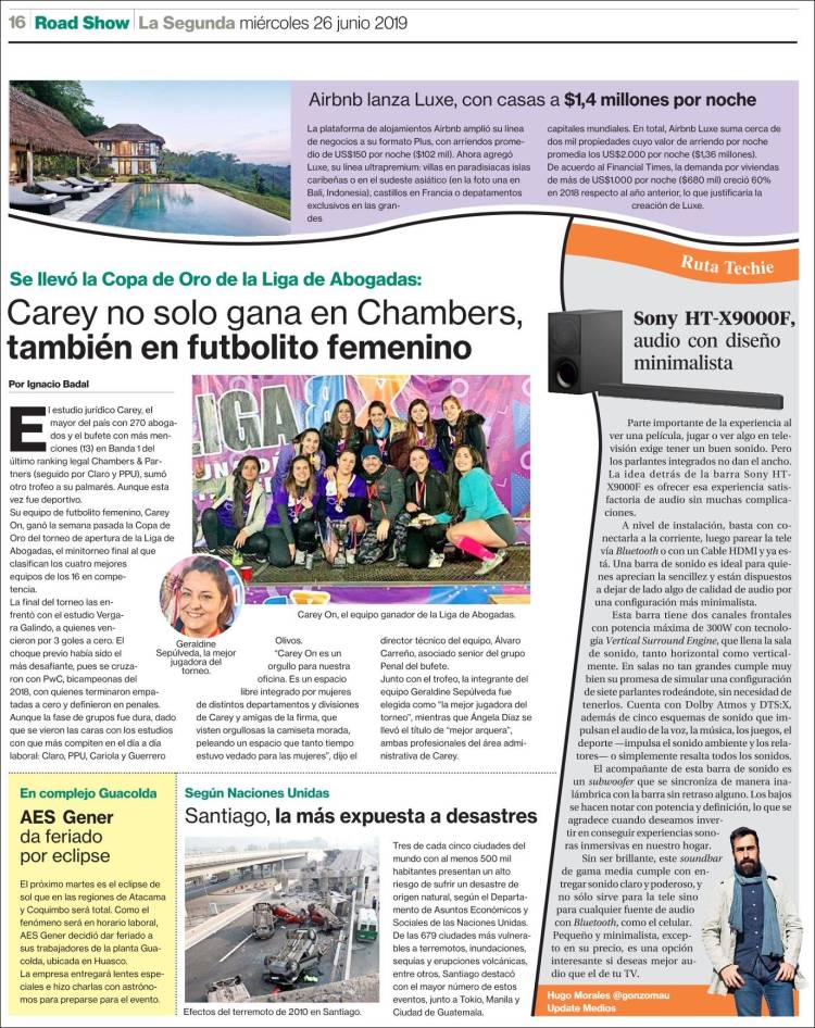 Portada de La Segunda (Chile)